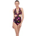 Multicolored Wallpaper, Love Vector Hearts Background Romantic Halter Front Plunge Swimsuit View1