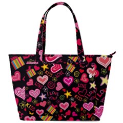 Multicolored Wallpaper, Love Vector Hearts Background Romantic Back Pocket Shoulder Bag  by Wegoenart