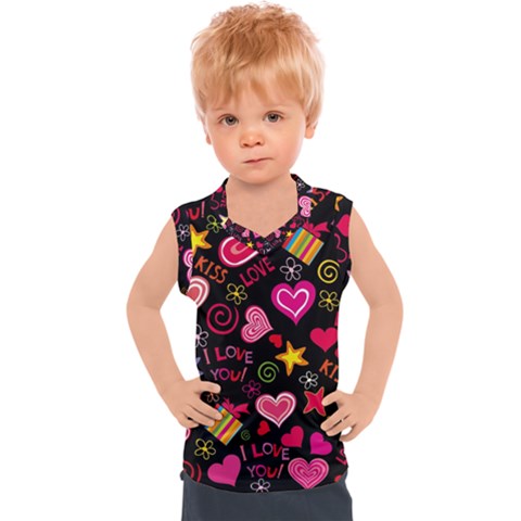 Multicolored Wallpaper, Love Vector Hearts Background Romantic Kids  Sport Tank Top by Wegoenart