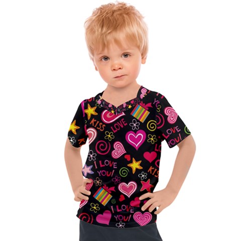 Multicolored Wallpaper, Love Vector Hearts Background Romantic Kids  Sports Tee by Wegoenart