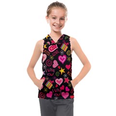 Multicolored Wallpaper, Love Vector Hearts Background Romantic Kids  Sleeveless Hoodie by Wegoenart