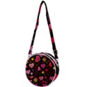 Multicolored Wallpaper, Love Vector Hearts Background Romantic Crossbody Circle Bag View1