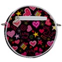 Multicolored Wallpaper, Love Vector Hearts Background Romantic Crossbody Circle Bag View2