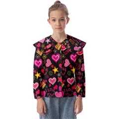 Multicolored Wallpaper, Love Vector Hearts Background Romantic Kids  Peter Pan Collar Blouse by Wegoenart