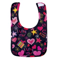 Multicolored Wallpaper, Love Vector Hearts Background Romantic Baby Bib by Wegoenart