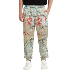 Misc Map Wallpaper Men s Elastic Waist Pants by Wegoenart