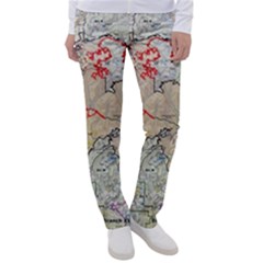 Misc Map Wallpaper Women s Casual Pants by Wegoenart