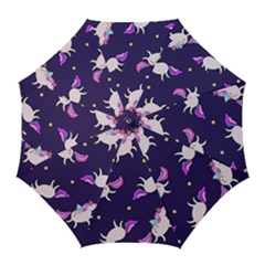 Fantasy Fat Unicorn Horse-pattern Fabric Design Golf Umbrellas by Wegoenart