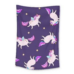 Fantasy Fat Unicorn Horse-pattern Fabric Design Small Tapestry by Wegoenart