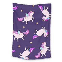 Fantasy Fat Unicorn Horse-pattern Fabric Design Large Tapestry by Wegoenart