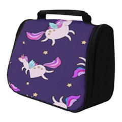 Fantasy Fat Unicorn Horse-pattern Fabric Design Full Print Travel Pouch (small) by Wegoenart