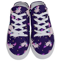 Fantasy Fat Unicorn Horse-pattern Fabric Design Half Slippers by Wegoenart