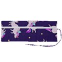 Fantasy Fat Unicorn Horse-pattern Fabric Design Roll Up Canvas Pencil Holder (M) View2