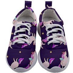 Fantasy Fat Unicorn Horse-pattern Fabric Design Kids Athletic Shoes by Wegoenart