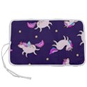 Fantasy Fat Unicorn Horse-pattern Fabric Design Pen Storage Case (L) View1