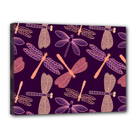 Dragonfly Pattern Design Canvas 16  X 12  (stretched) by Wegoenart