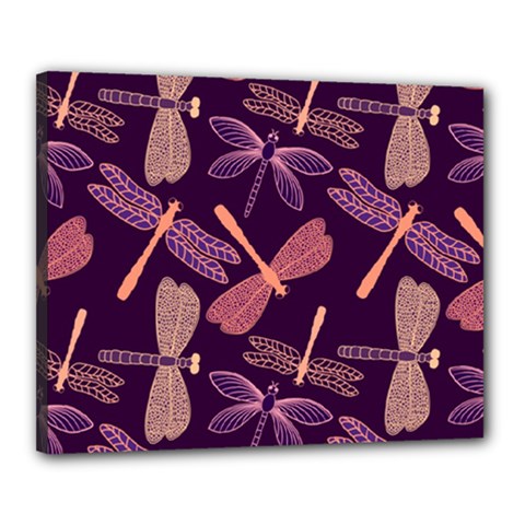 Dragonfly Pattern Design Canvas 20  X 16  (stretched) by Wegoenart