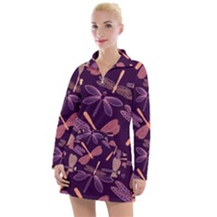 Dragonfly Pattern Design Women s Long Sleeve Casual Dress by Wegoenart