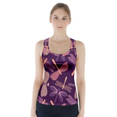 Dragonfly Pattern Design Racer Back Sports Top by Wegoenart