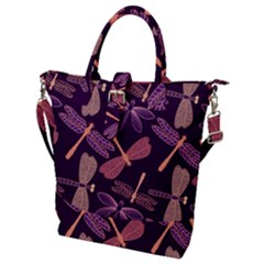 Dragonfly Pattern Design Buckle Top Tote Bag by Wegoenart