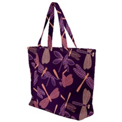 Dragonfly Pattern Design Zip Up Canvas Bag by Wegoenart