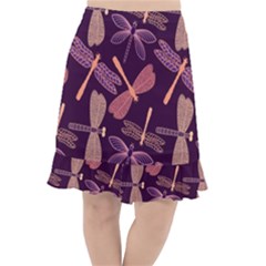 Dragonfly Pattern Design Fishtail Chiffon Skirt