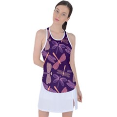 Dragonfly Pattern Design Racer Back Mesh Tank Top by Wegoenart