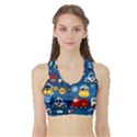 Car Cars Seamless Pattern Vector Rescue Team Cartoon Sports Bra with Border View1