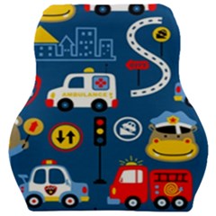 Car Cars Seamless Pattern Vector Rescue Team Cartoon Car Seat Velour Cushion  by Wegoenart