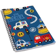 Car Cars Seamless Pattern Vector Rescue Team Cartoon 5 5  X 8 5  Notebook by Wegoenart