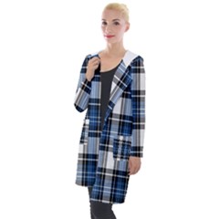 Blue Black Plaid Hooded Pocket Cardigan by PerfectlyPlaid