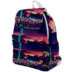 Cityscape Building Painting 3d City Illustration Top Flap Backpack by danenraven