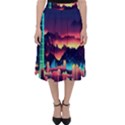 Cityscape Building Painting 3d City Illustration Classic Midi Skirt View1