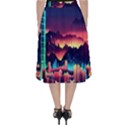 Cityscape Building Painting 3d City Illustration Classic Midi Skirt View2