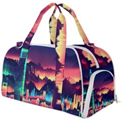 Cityscape Building Painting 3d City Illustration Burner Gym Duffel Bag by danenraven