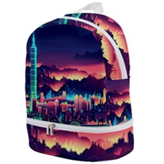 Cityscape Building Painting 3d City Illustration Zip Bottom Backpack by danenraven