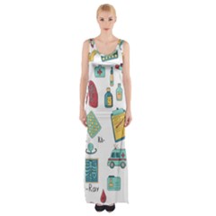 Abstract Abstraction Biology Chemistry Detail Genetics Thigh Split Maxi Dress by danenraven