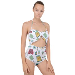 Abstract Abstraction Biology Chemistry Detail Genetics Scallop Top Cut Out Swimsuit by danenraven