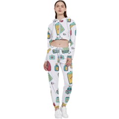 Abstract Abstraction Biology Chemistry Detail Genetics Cropped Zip Up Lounge Set by danenraven