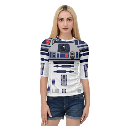 Robot R2d2 R2 D2 Pattern Quarter Sleeve Raglan Tee by Jancukart