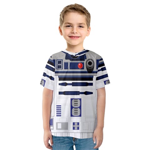 Robot R2d2 R2 D2 Pattern Kids  Sport Mesh Tee by Jancukart