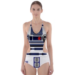 Robot R2d2 R2 D2 Pattern Cut-Out One Piece Swimsuit