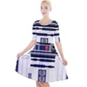 Robot R2d2 R2 D2 Pattern Quarter Sleeve A-Line Dress View1