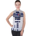 Robot R2d2 R2 D2 Pattern Mock Neck Chiffon Sleeveless Top View1