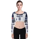 Robot R2d2 R2 D2 Pattern Velvet Long Sleeve Crop Top View1