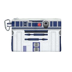 Robot R2d2 R2 D2 Pattern Canvas Cosmetic Bag (Medium)