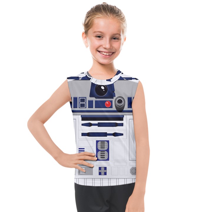 Robot R2d2 R2 D2 Pattern Kids  Mesh Tank Top