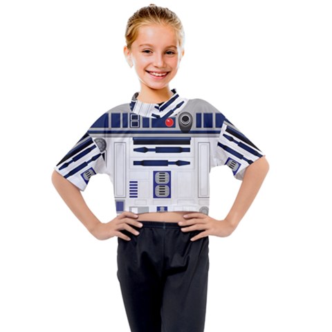 Robot R2d2 R2 D2 Pattern Kids Mock Neck Tee by Jancukart