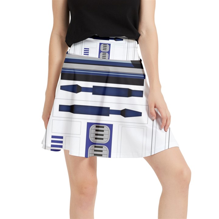 Robot R2d2 R2 D2 Pattern Waistband Skirt