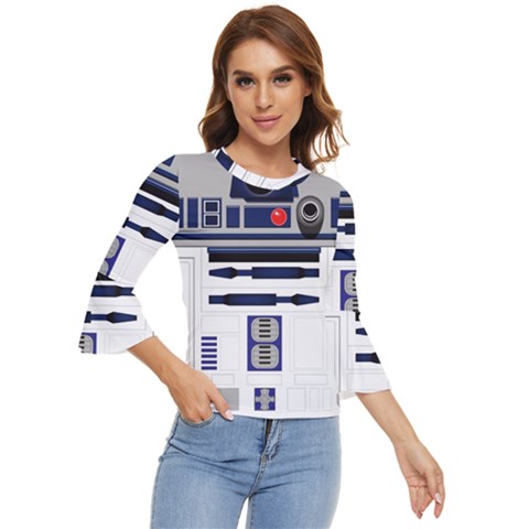 Robot R2d2 R2 D2 Pattern Bell Sleeve Top by Jancukart